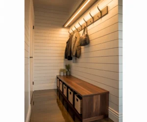Create a Coat Storage Bench with Hooks Above