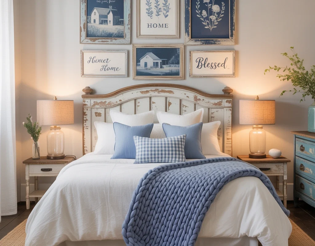 Decorate with Blue Farmhouse Wall Art