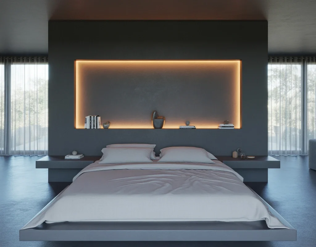 Design a Built In Niche Behind the Bed