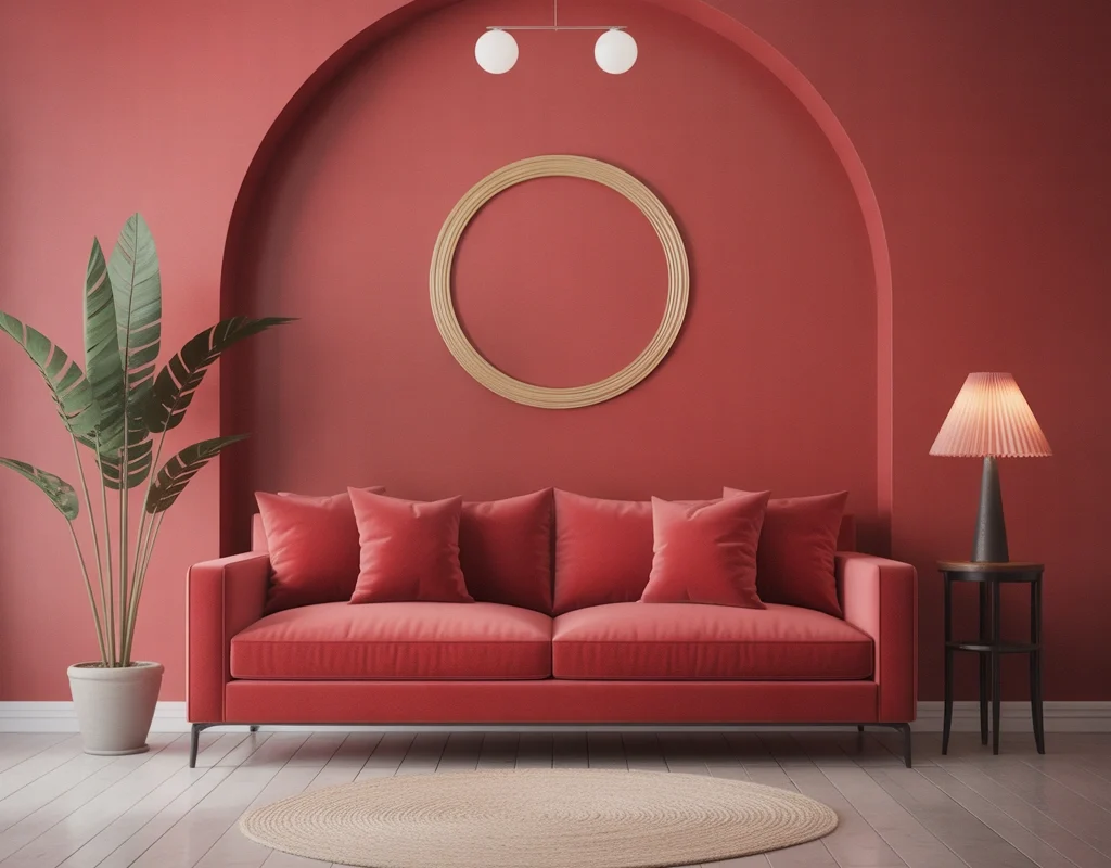 Make It Minimal With a Single Red Sofa as the Focal Point
