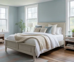 Start with Soft Blue Walls for a Calm Farmhouse Base