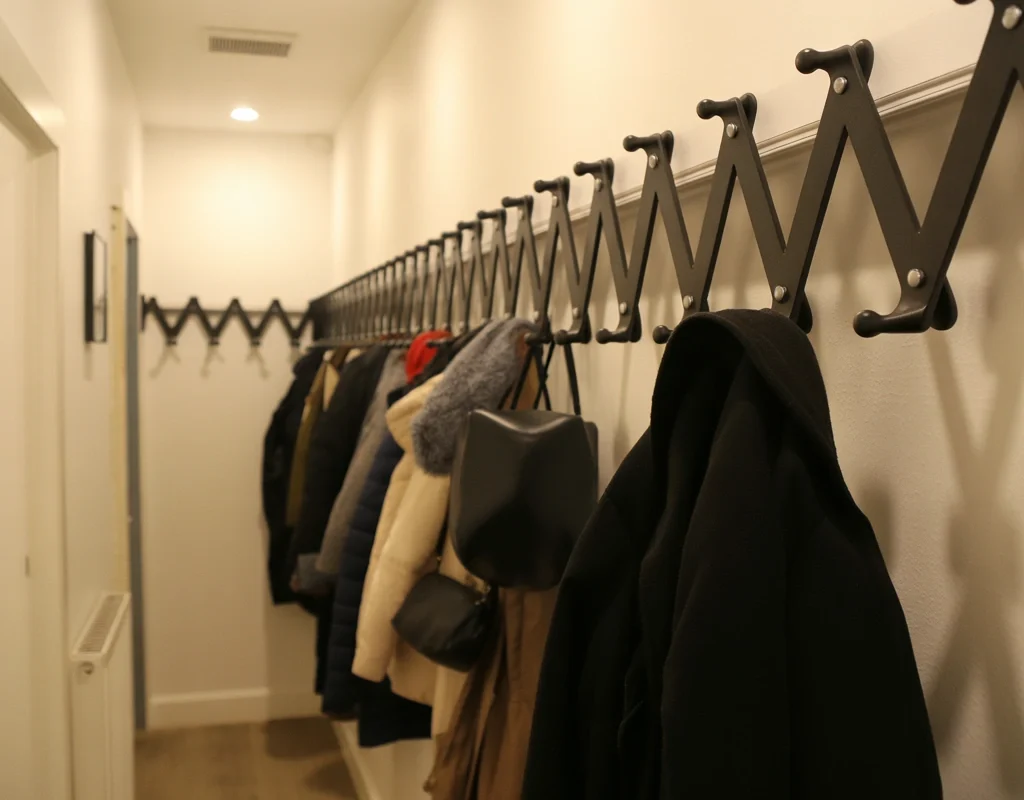 Use Foldable or Accordion Coat Hooks