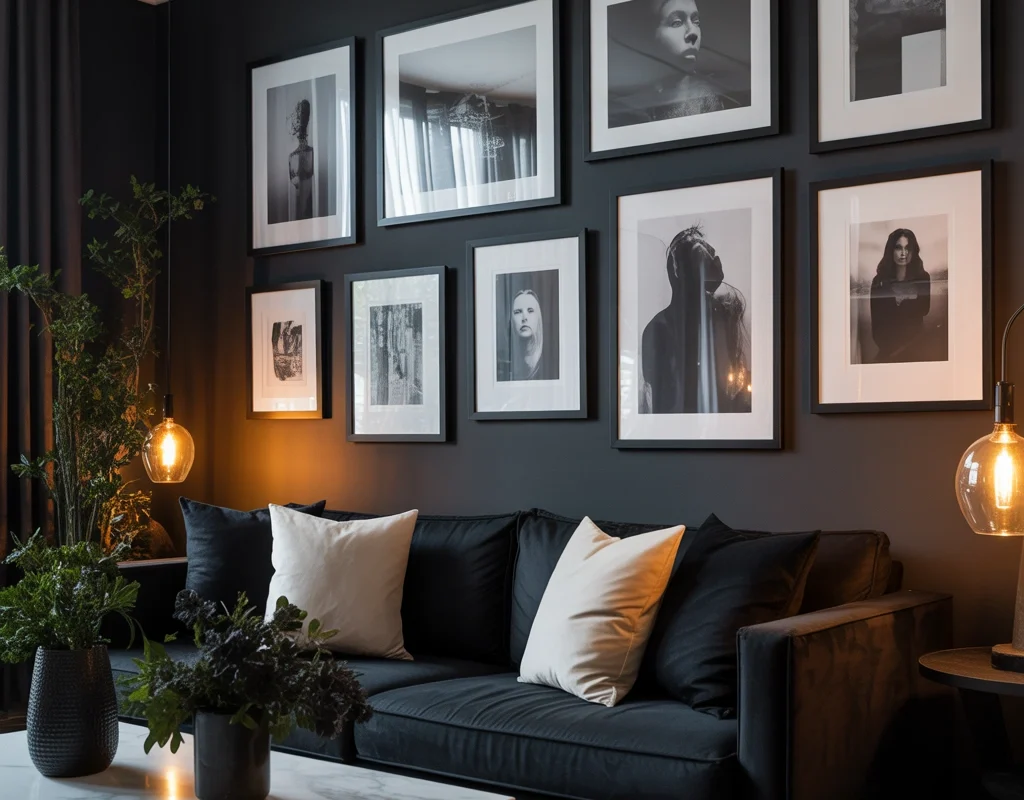 Add Black Framed Artwork and Photography