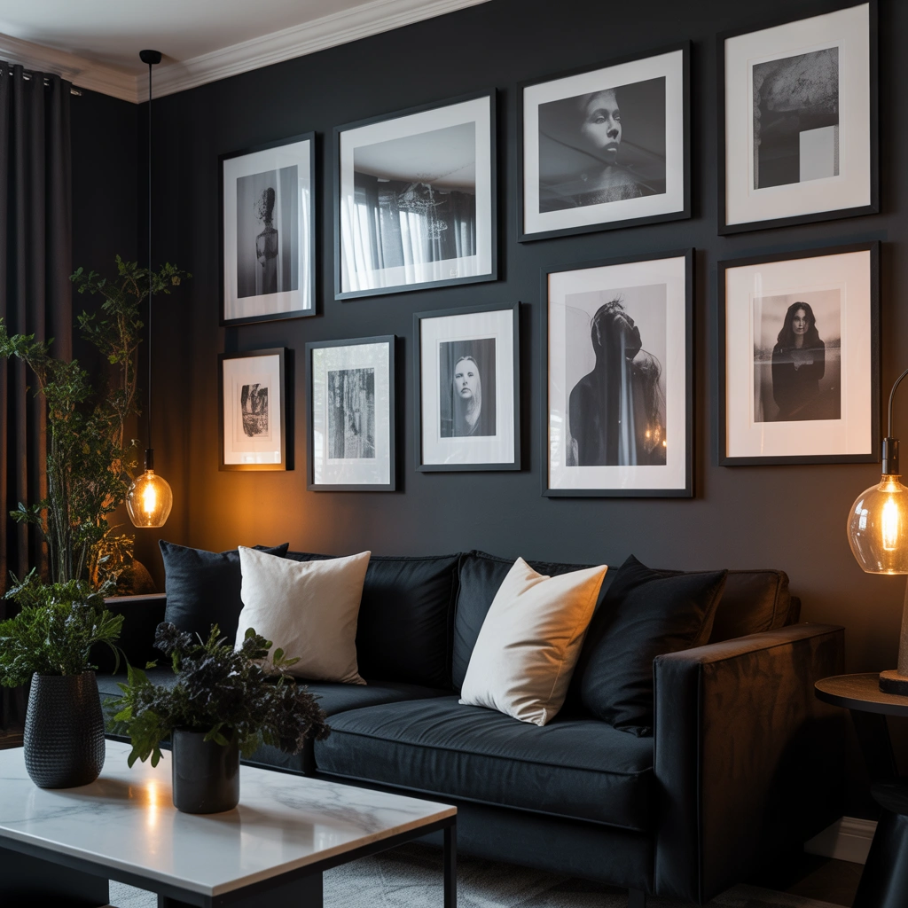 Add Black Framed Artwork and Photography