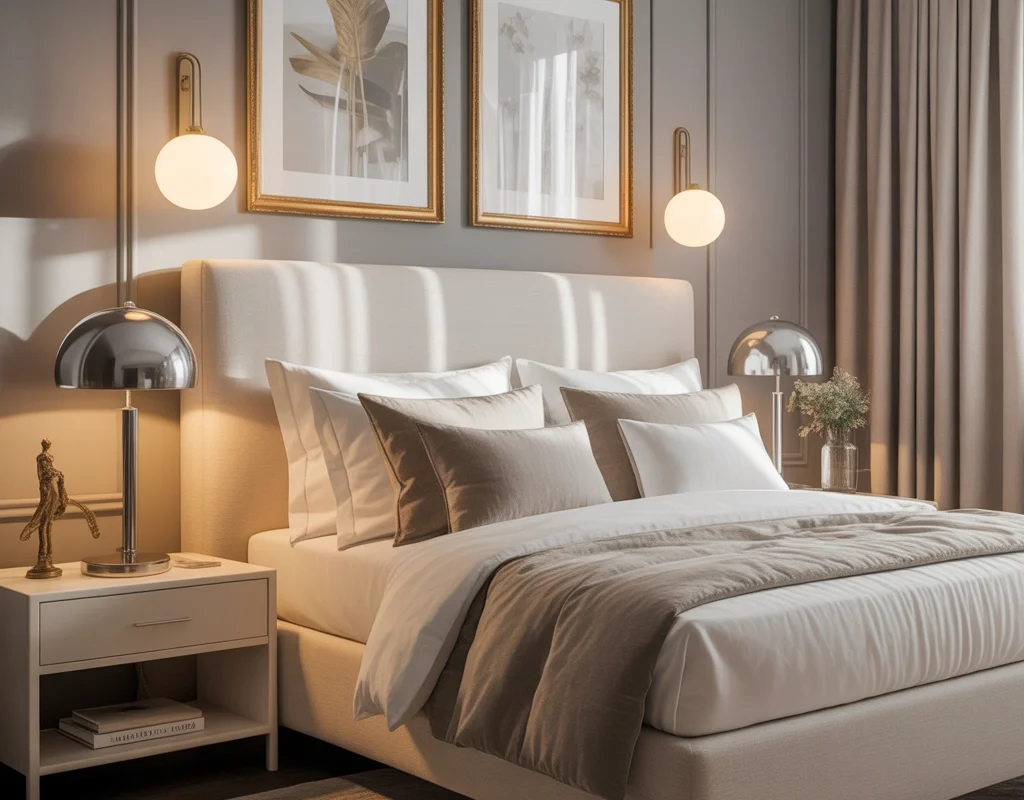 Add Brass Warmth to a Chrome Dominant Bedroom