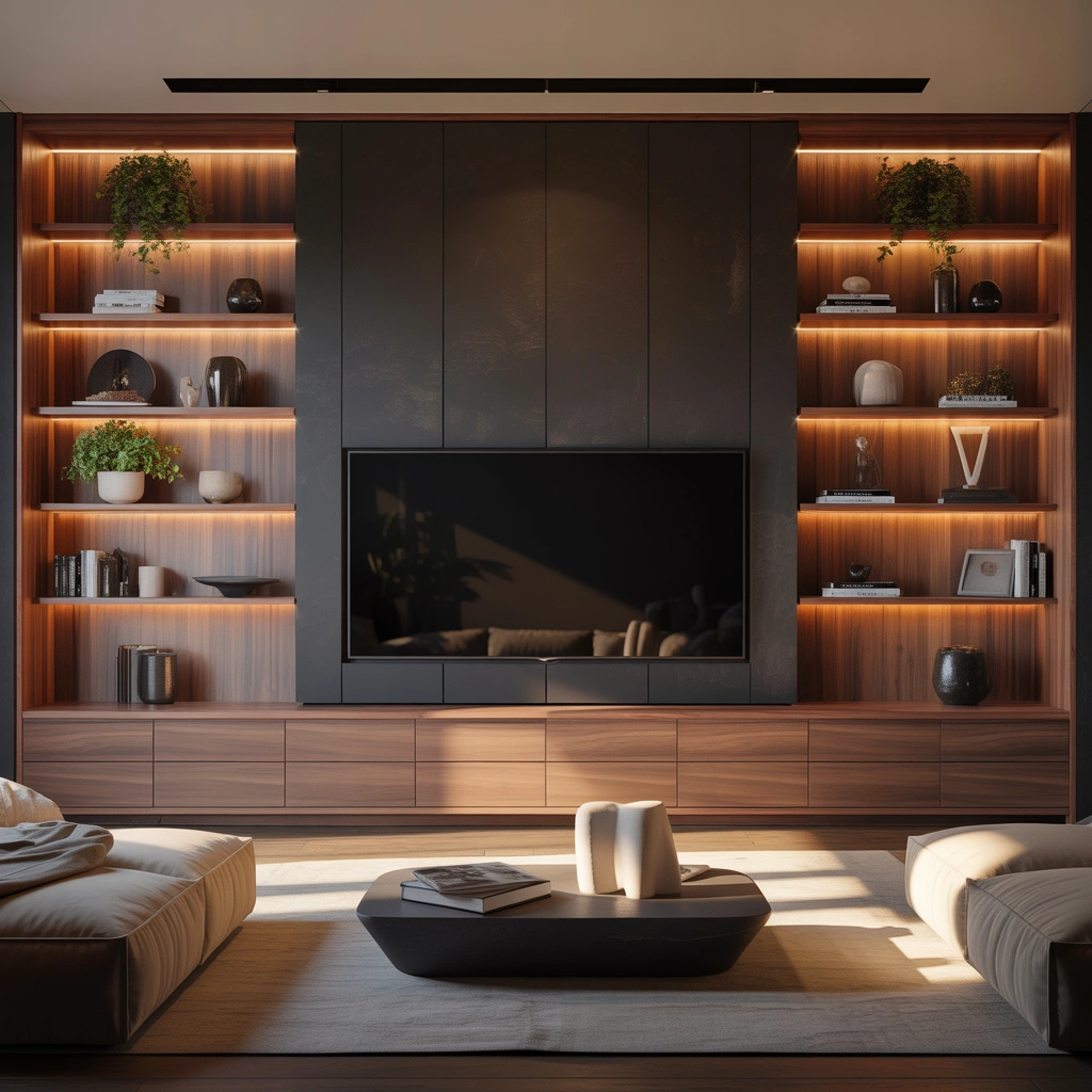 Add Built In Shelving Around the Television