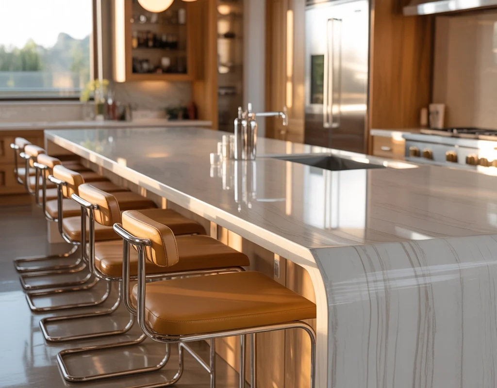 Add Chrome Bar Stools to a Kitchen Island