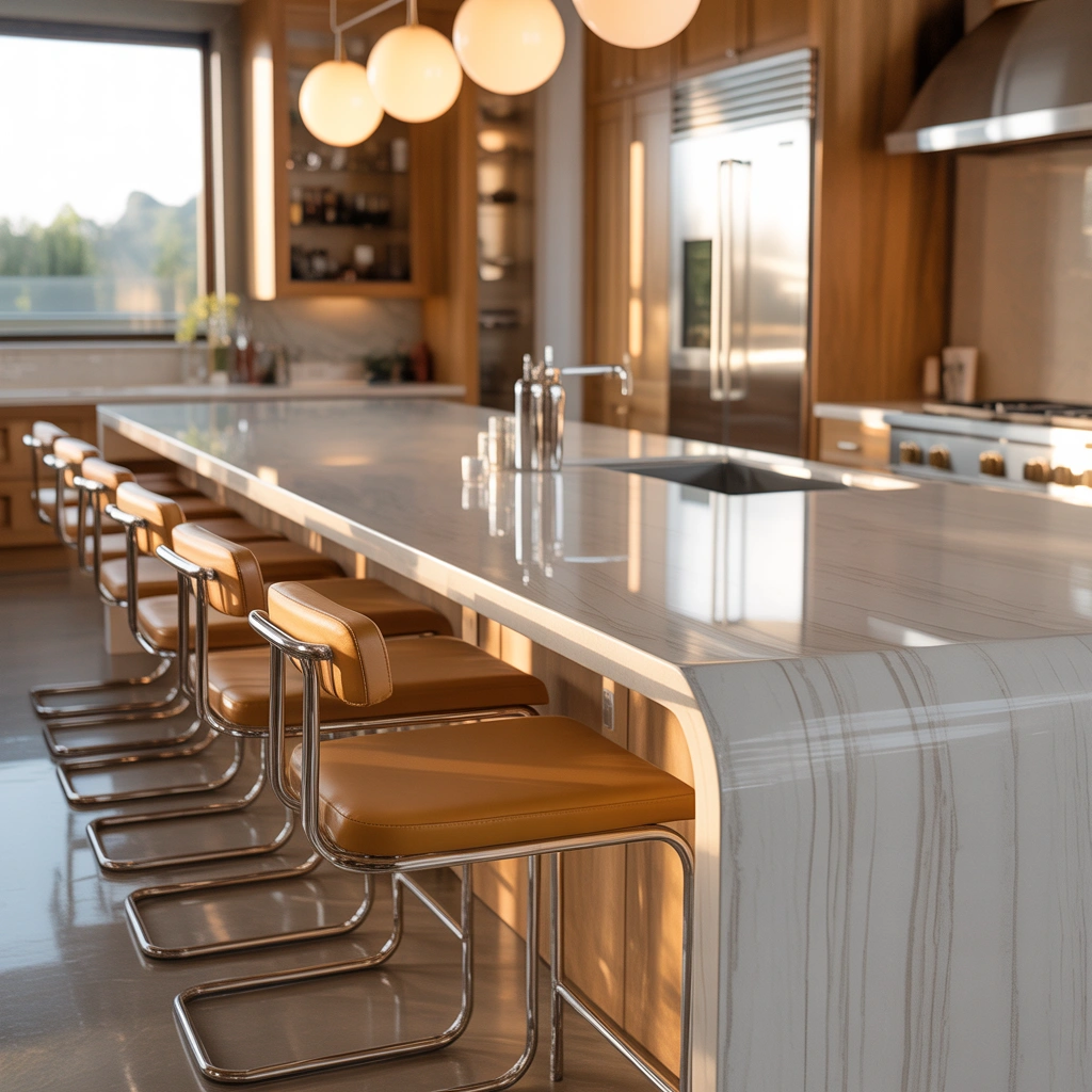 Add Chrome Bar Stools to a Kitchen Island