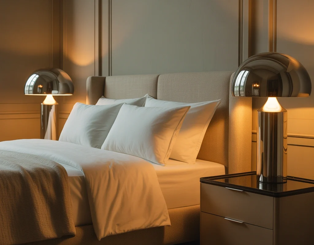 Add Chrome Table Lamps for Instant Elegance