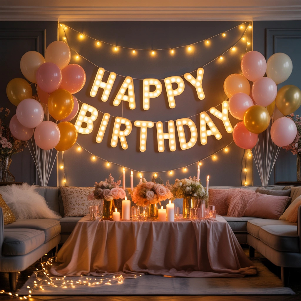 Add Fairy Lights for a Magical Birthday Atmosphere