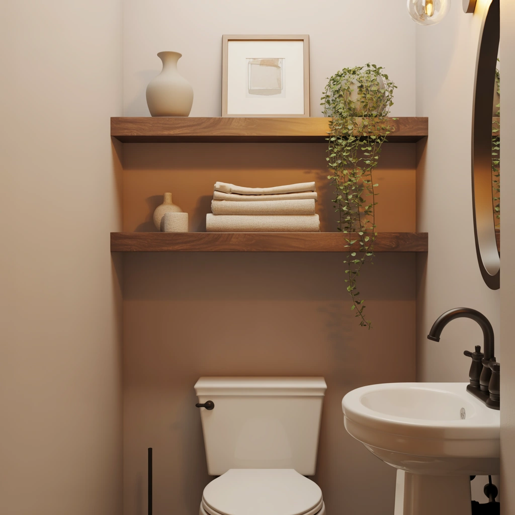Add Floating Shelves Above the Toilet