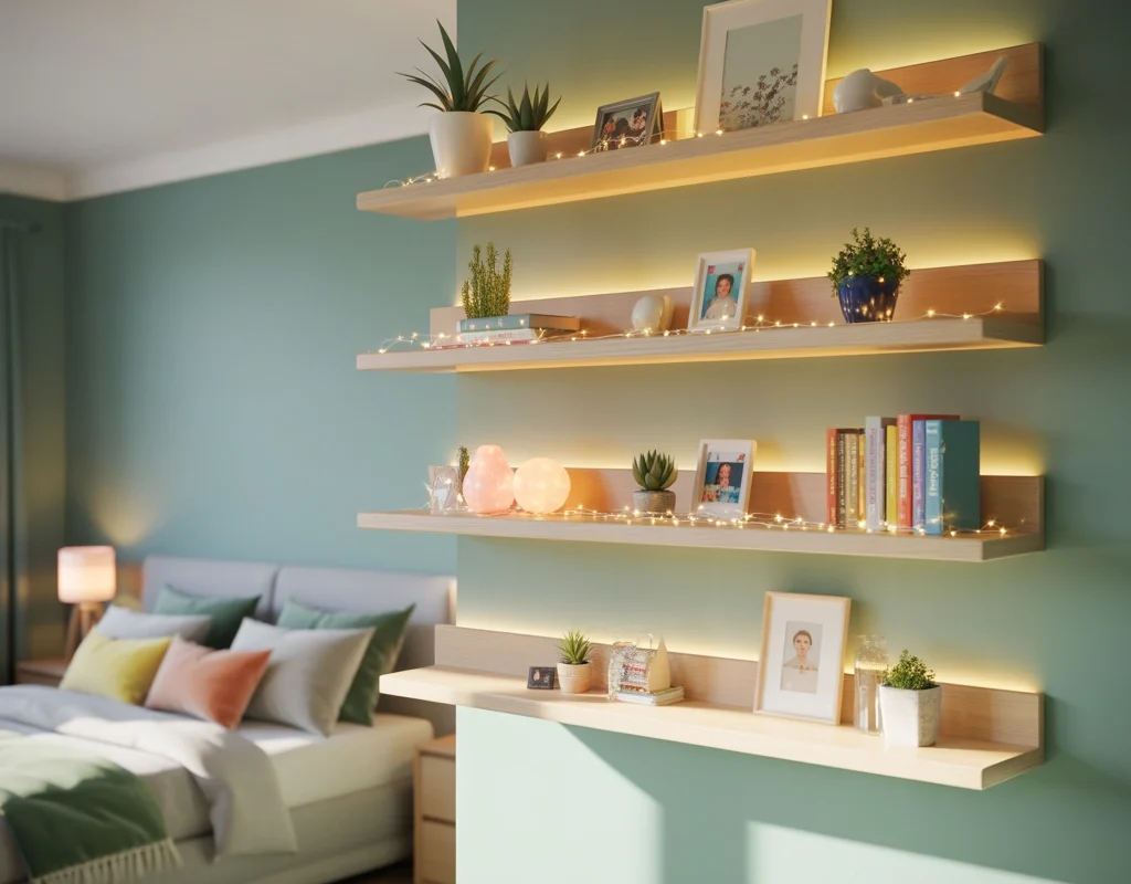 Add Floating Shelves for Decor and Storage