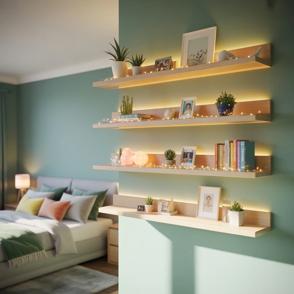 Add Floating Shelves for Decor and Storage