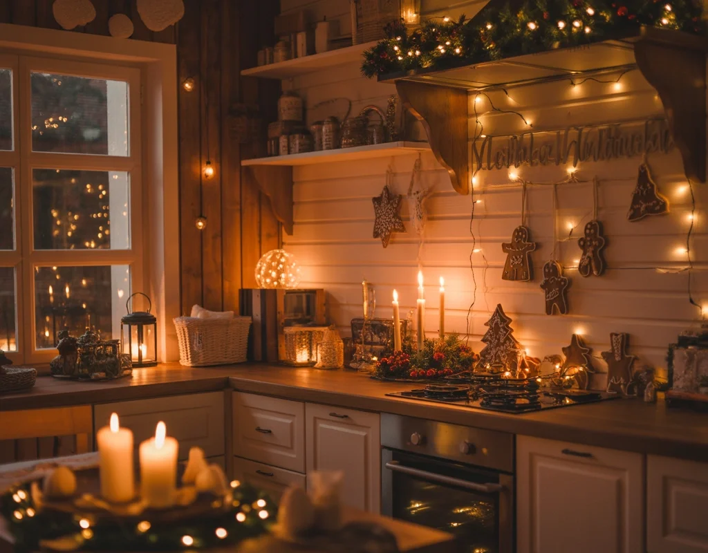 Add Gingerbread Inspired Lighting and Candles