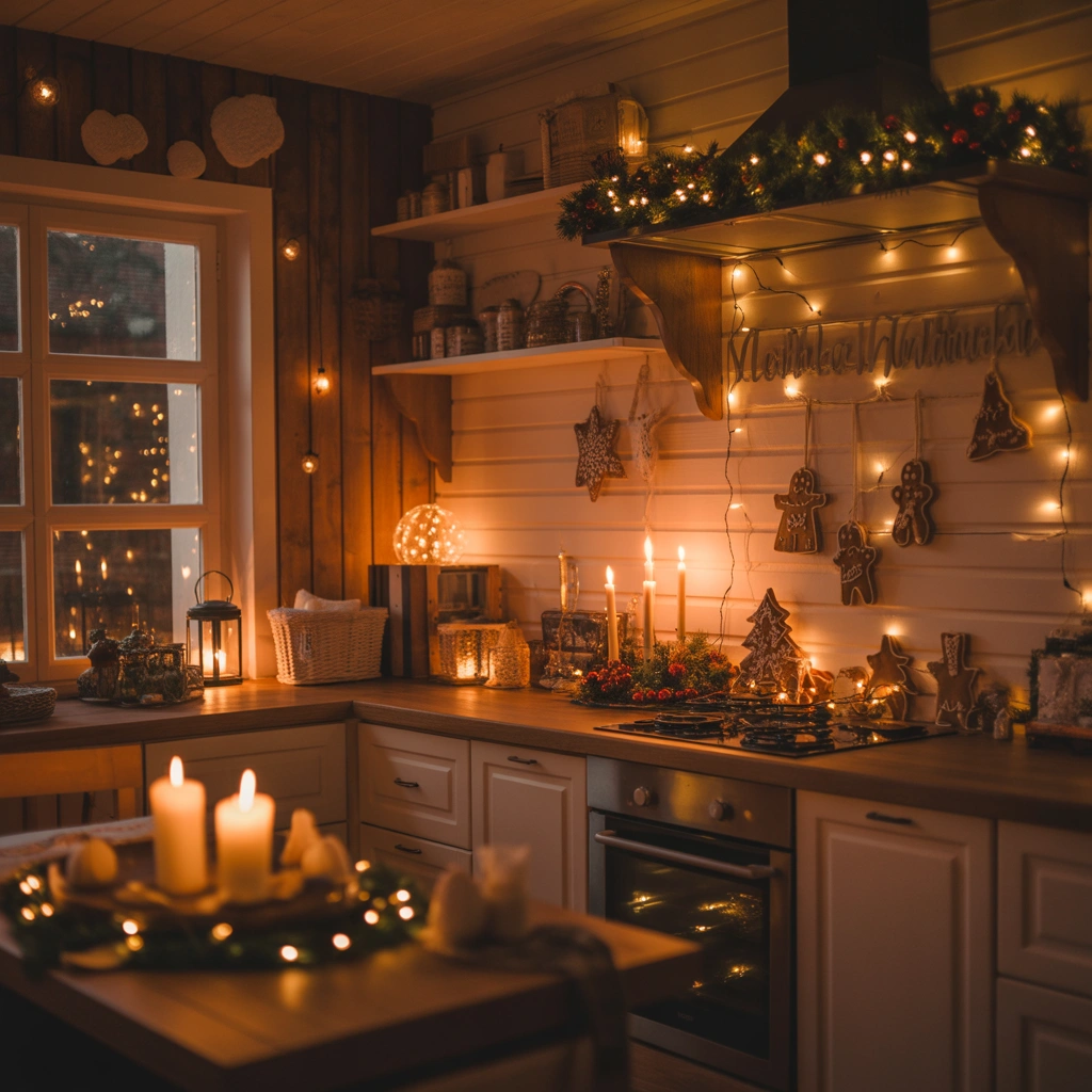 Add Gingerbread Inspired Lighting and Candles