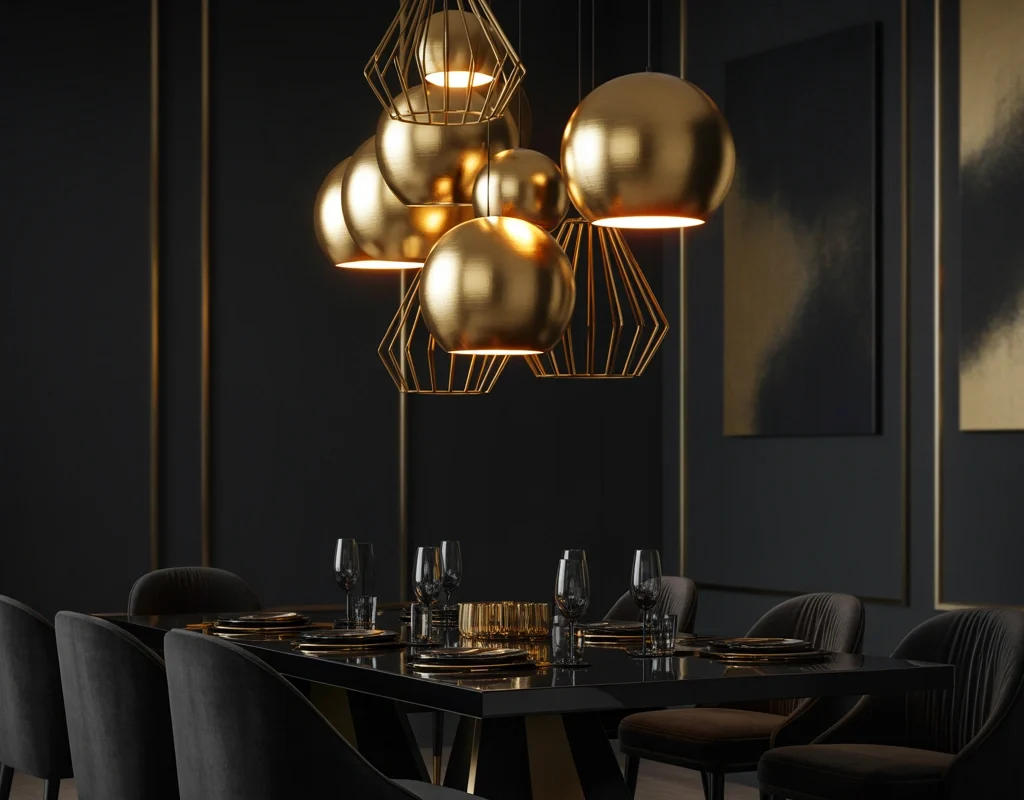 Add Gold Pendant Lighting Above the Table
