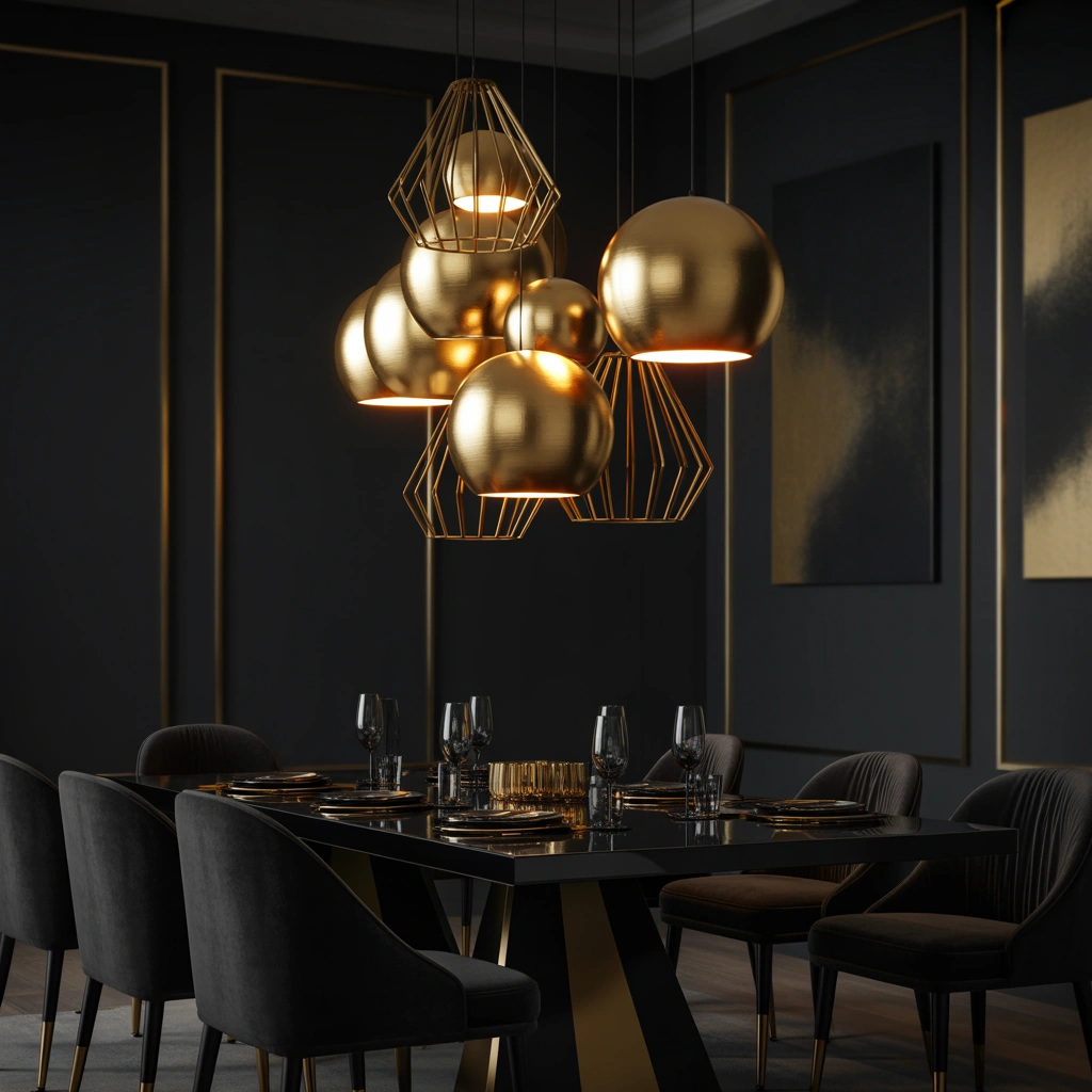 Add Gold Pendant Lighting Above the Table
