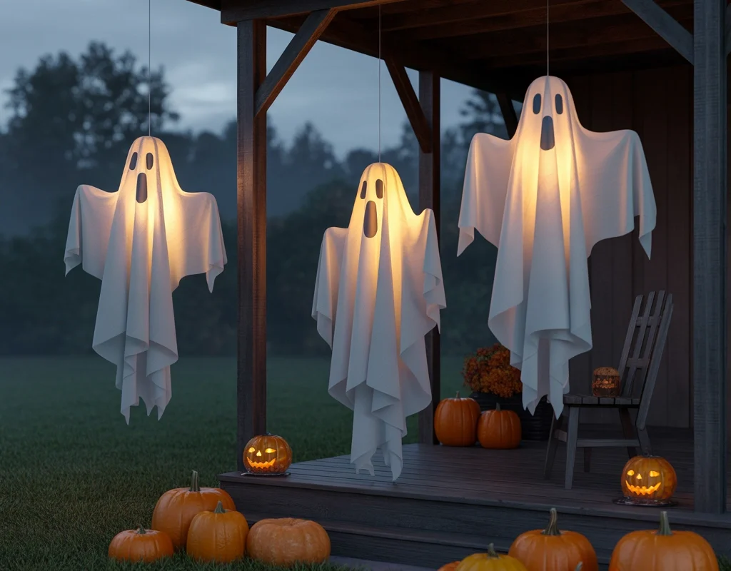 Add Hanging Ghost Decorations