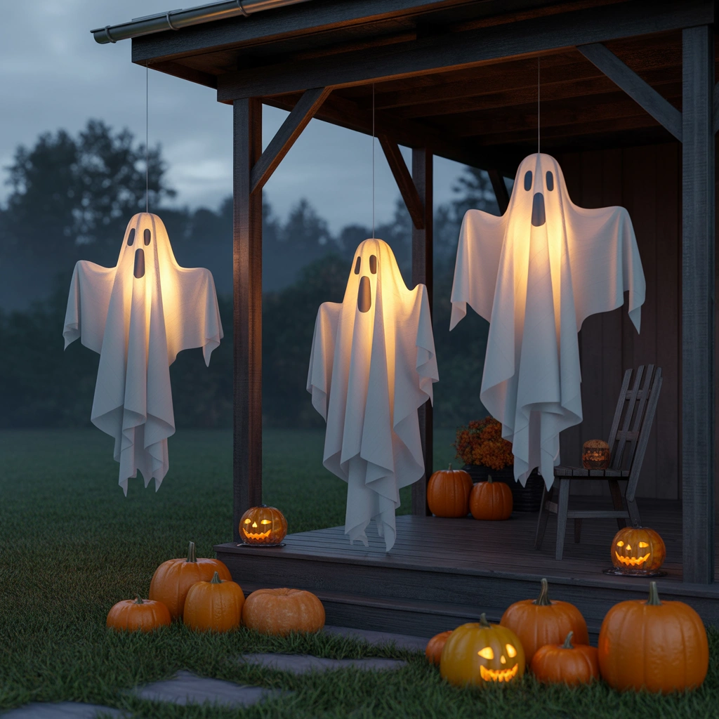 Add Hanging Ghost Decorations