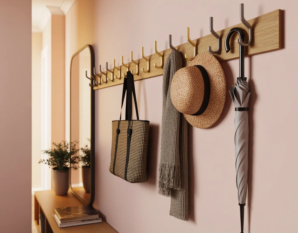 Add Hooks or a Peg Rail for Stylish Everyday Storage