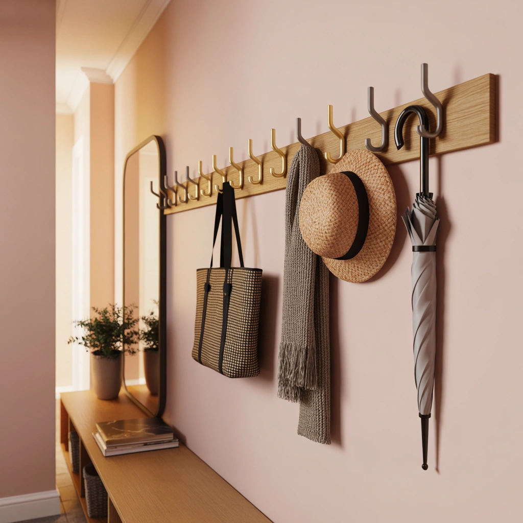 Add Hooks or a Peg Rail for Stylish Everyday Storage
