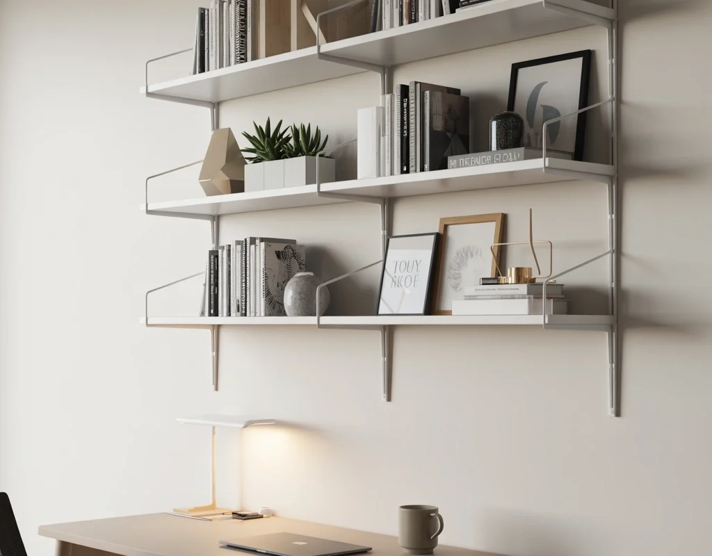 Add IKEA Floating Shelves Above Your Desk