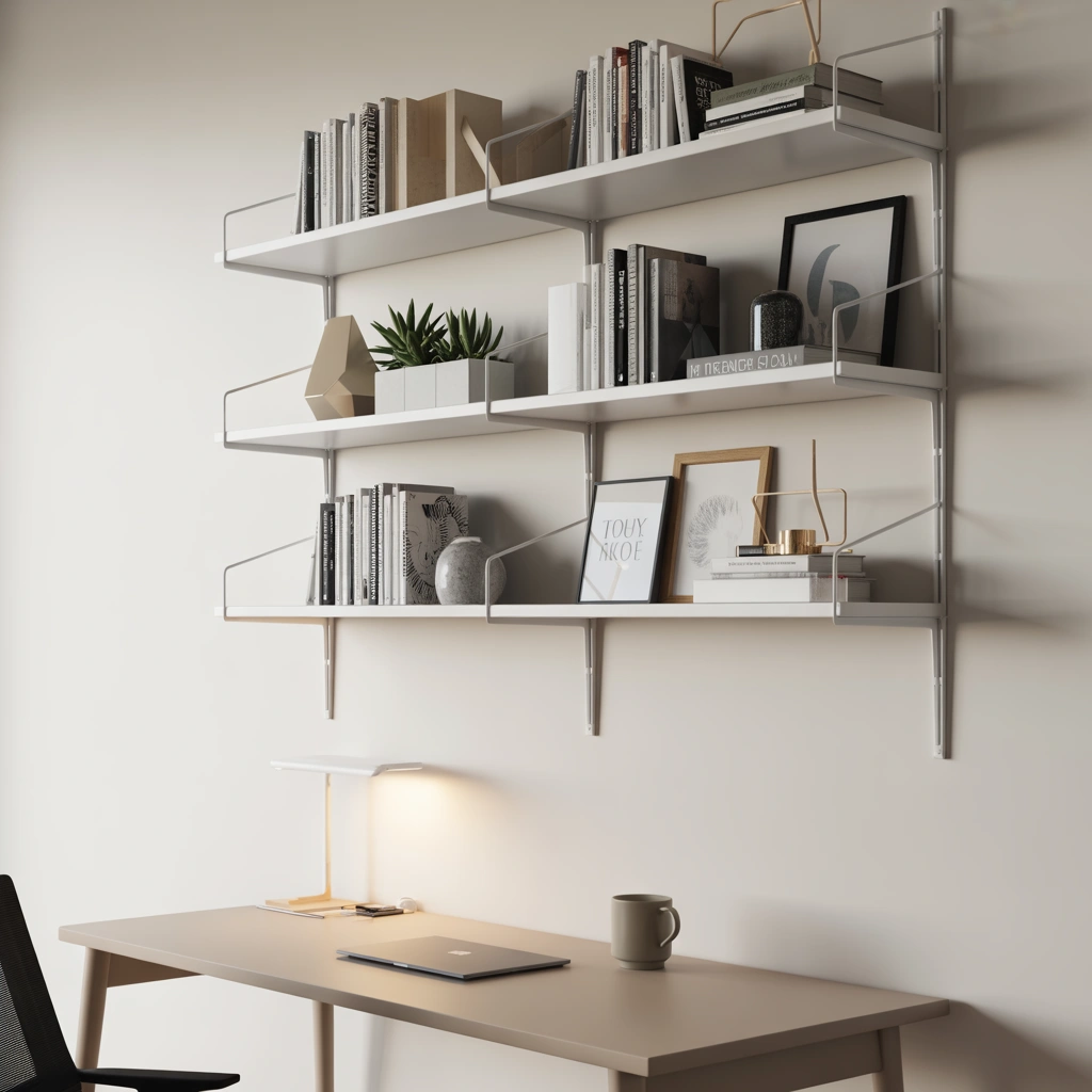 Add IKEA Floating Shelves Above Your Desk