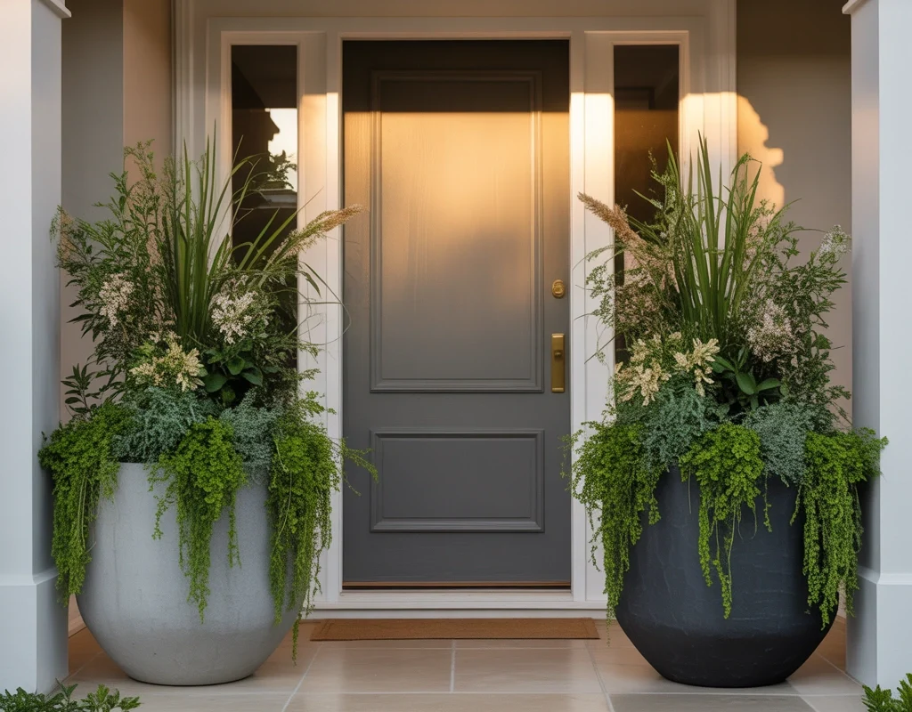 Add Large Planters Beside the Front Door
