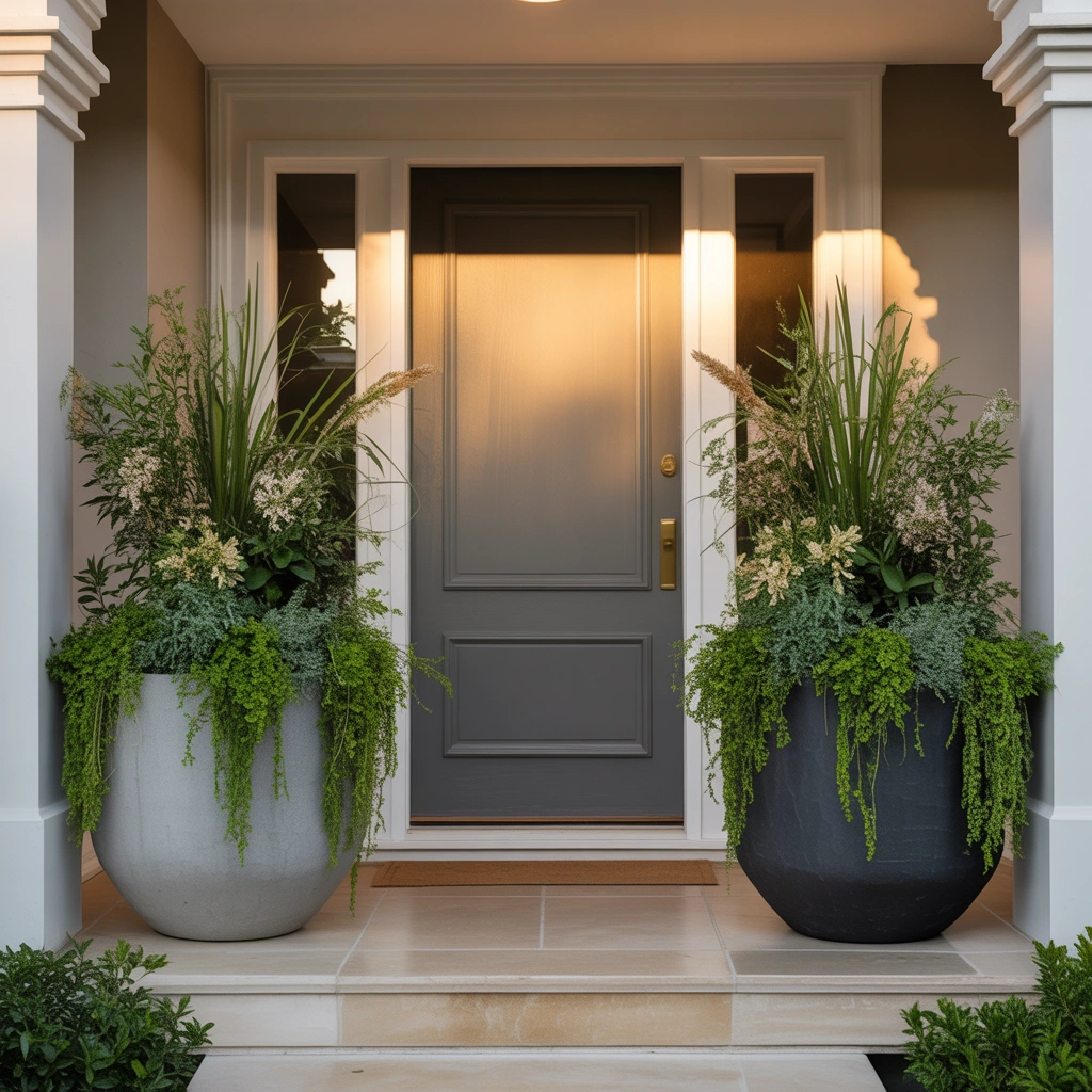 Add Large Planters Beside the Front Door
