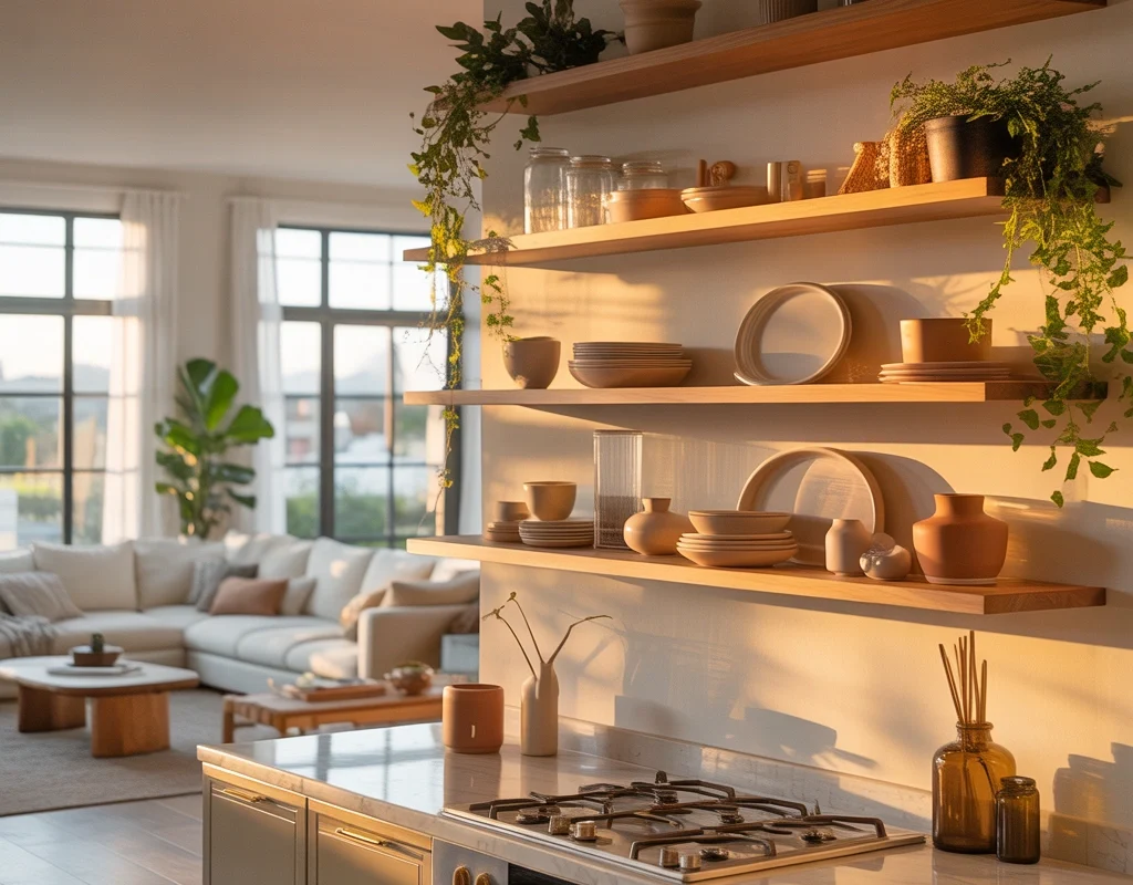 Add Open Shelving for a Relaxed Look