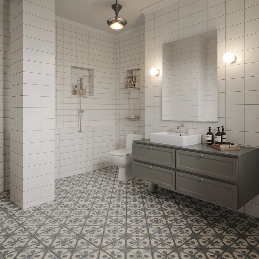 Add Personality With Patterned Bathroom Floor Tiles