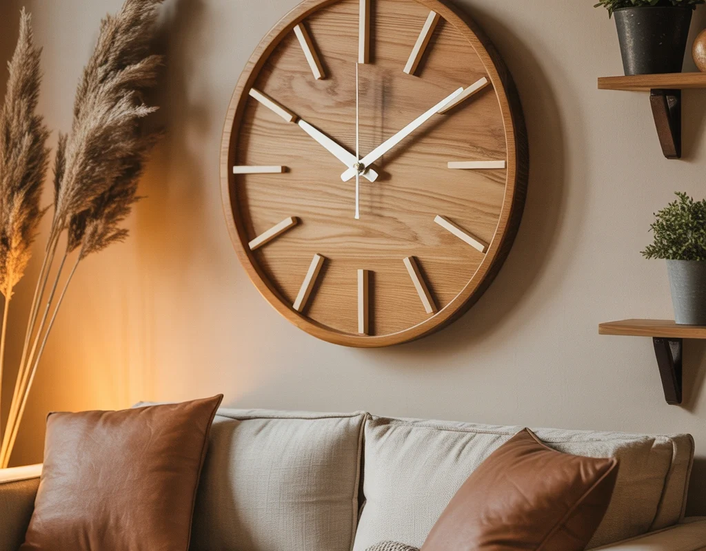 Add Warmth With a Wooden Wall Clock