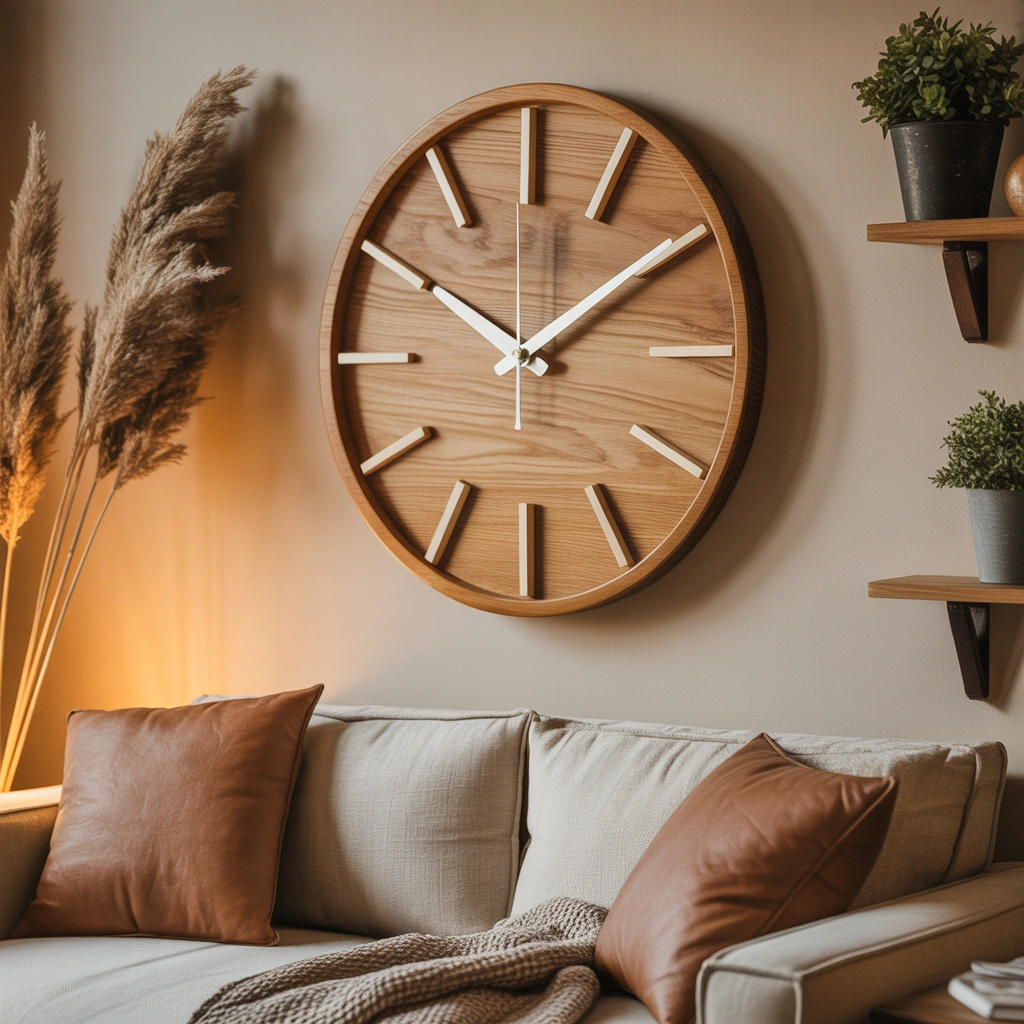 Add Warmth With a Wooden Wall Clock