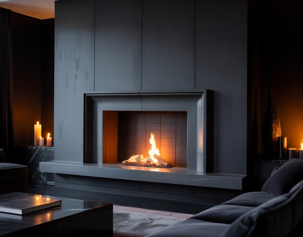 Add a Black Fireplace Feature Wall