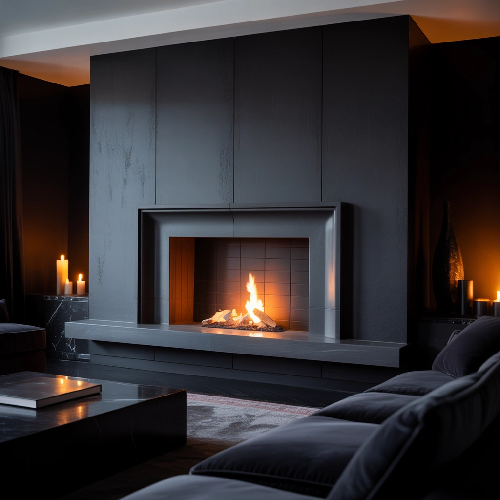 Add a Black Fireplace Feature Wall