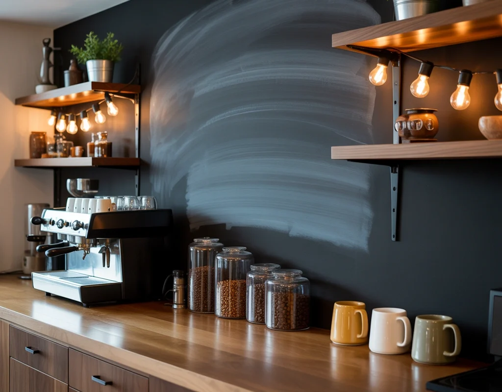 Add a Chalkboard Wall or Coffee Menu