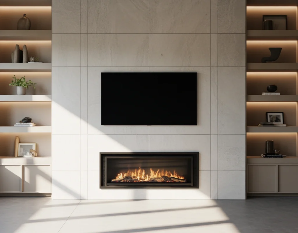 Add a Fireplace Below the Television