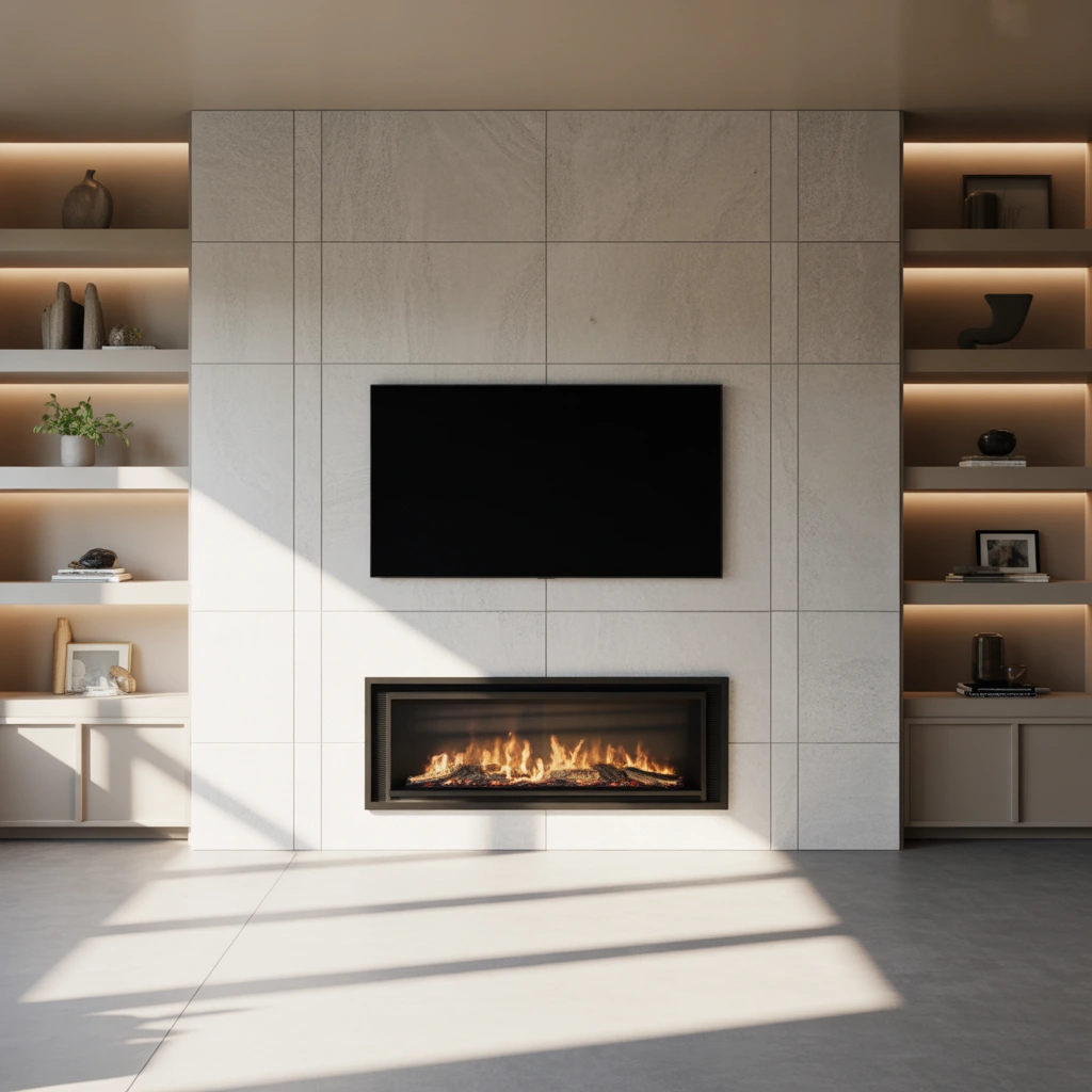 Add a Fireplace Below the Television
