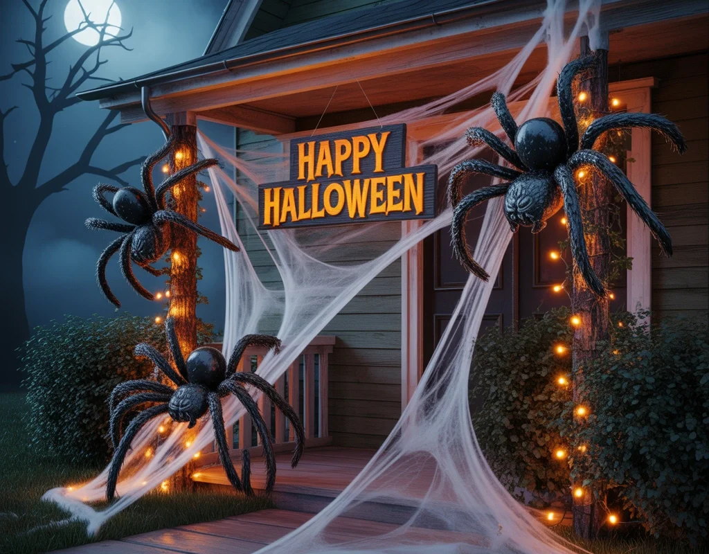 Add a Giant Spider Web Decoration