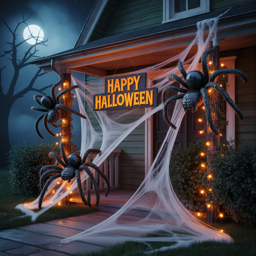 Add a Giant Spider Web Decoration