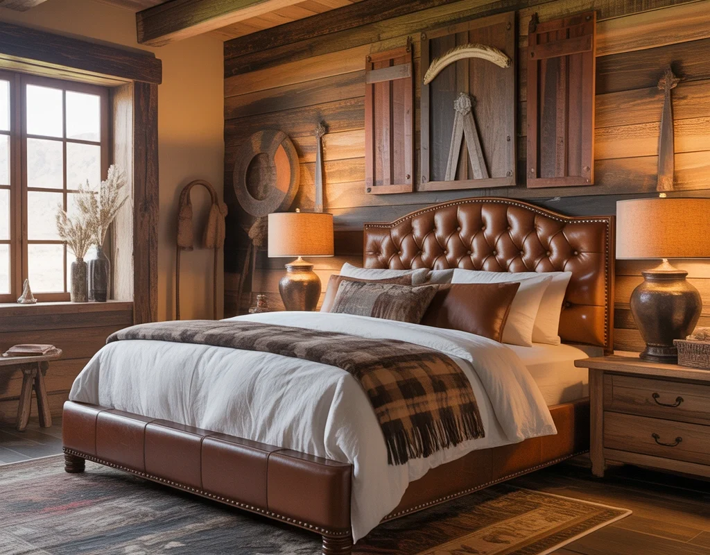 Add a Leather Bed or Leather Furniture for Authentic Western Style