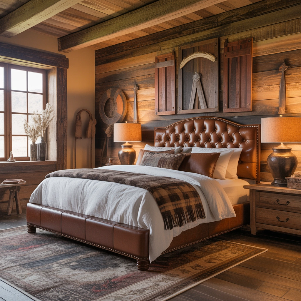 Add a Leather Bed or Leather Furniture for Authentic Western Style