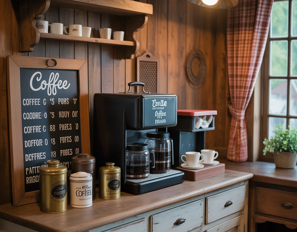Add a Vintage Farmhouse Coffee Station With Antique Details