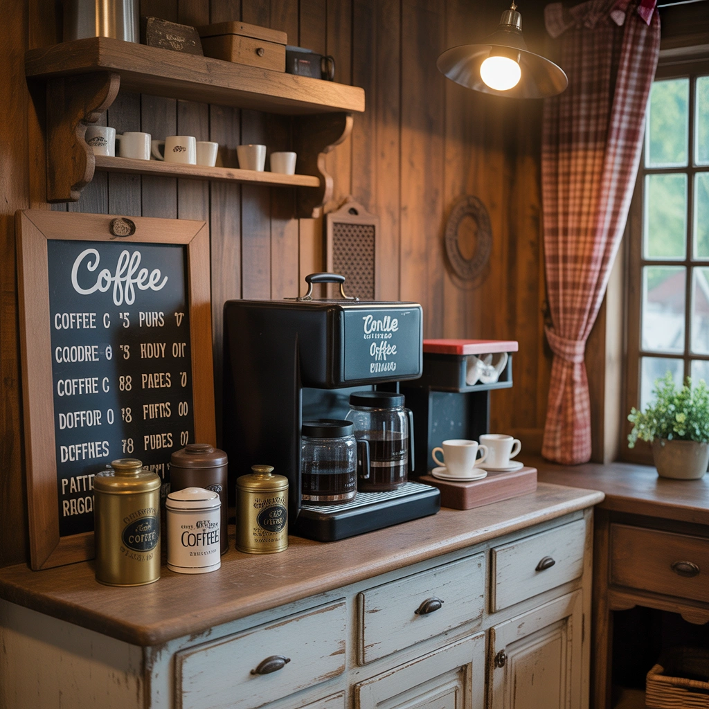 Add a Vintage Farmhouse Coffee Station With Antique Details
