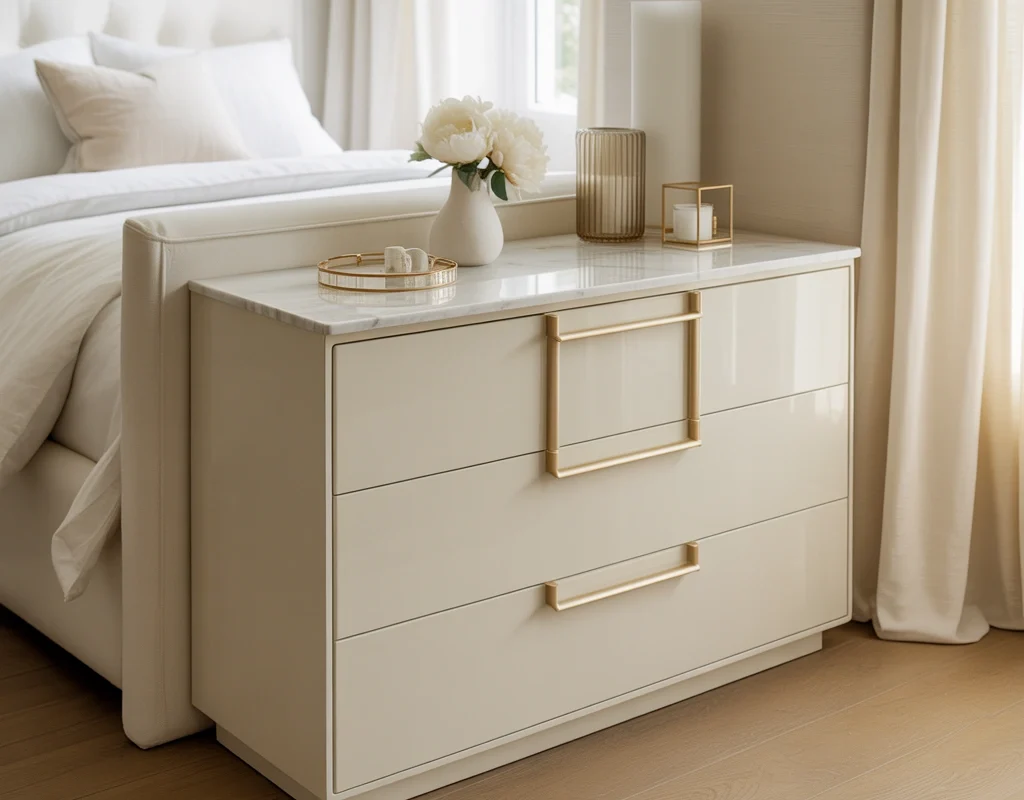 Add a White Dresser With Elegant Hardware