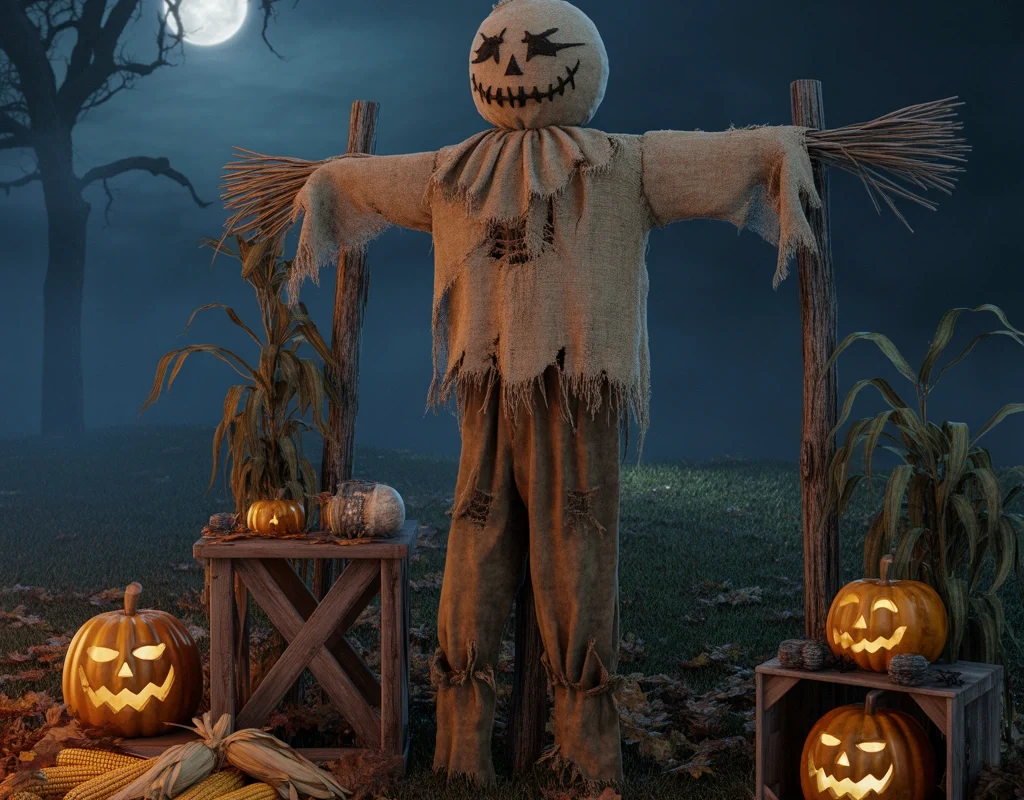 Arrange a Spooky Scarecrow