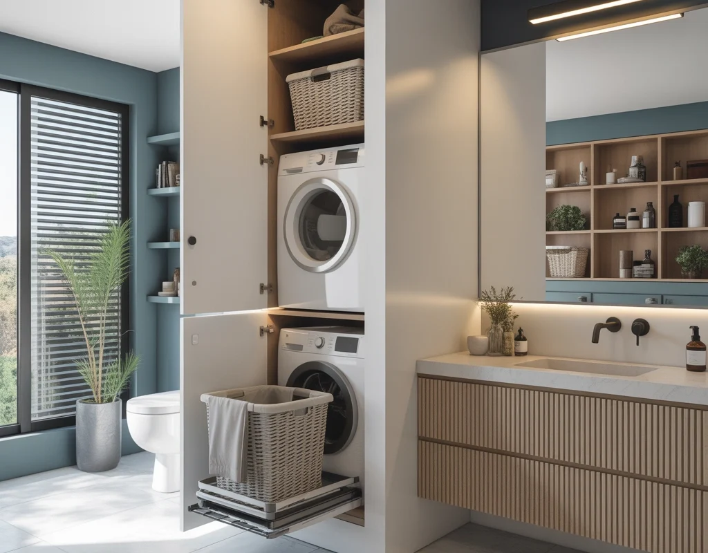 Bathroom Cabinets With Built In Laundry Storage for a Cleaner Home