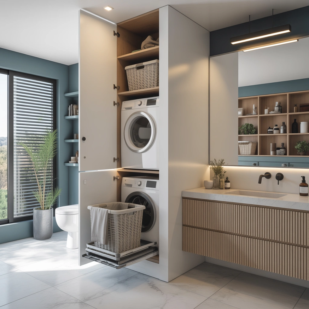 Bathroom Cabinets With Built In Laundry Storage for a Cleaner Home