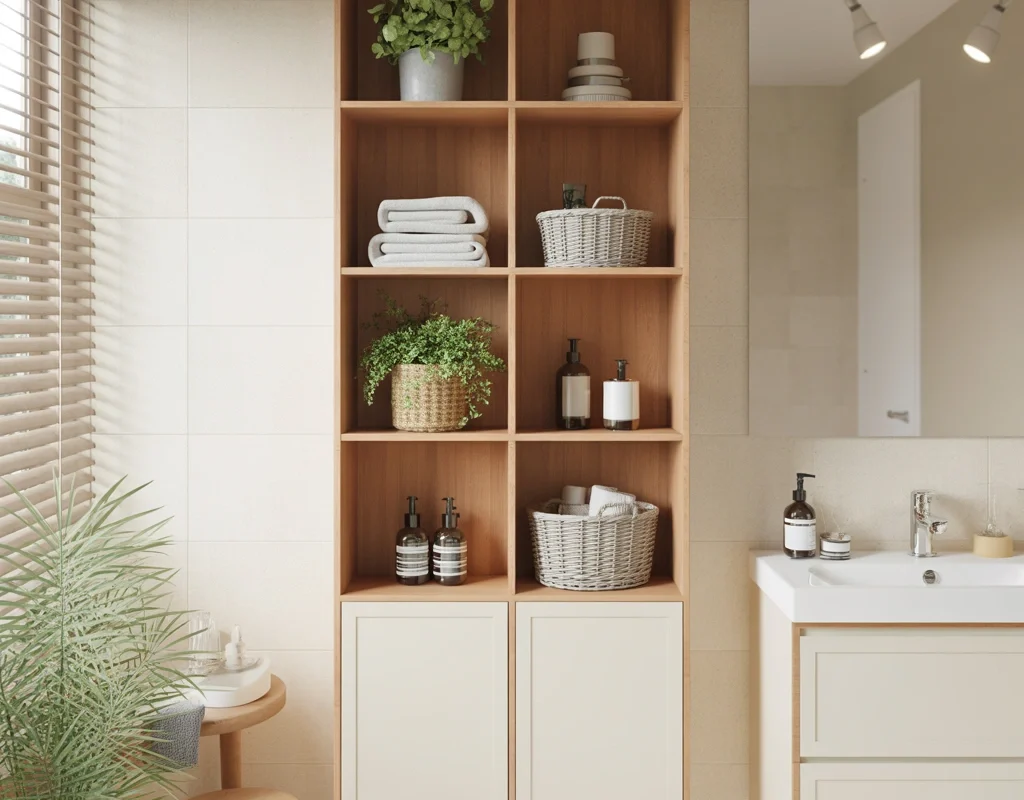 Bathroom Cabinets With Open Shelving for Easy Access Storage