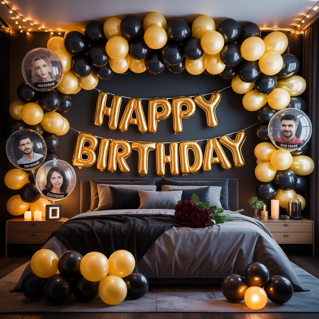 Birthday Balloon Surprise Room Decoration